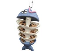 Bird Feeder - Fish Bone Shape Garden Food Holder | Wild Bird Feeders, Automatic Avian Feeding System, Hanging Seed Dispenser Feeder for Outdoor Garden Backyard Patio Lawn Balcony Deck Tree