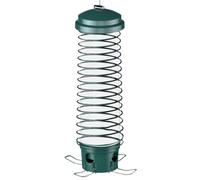 Bird Feeder, Food Container, 11.81x3.94x3.94inches, Hangable Birdfeeders, Large Capacity Holder, Weatherproof, Silver Coil Design, Deck and Outdoor Use for Bluebird, Chickadees