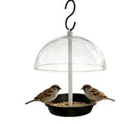 Bird Feeder for Outdoors - Large Capacity Metal Feeding Tray with Dome, Weather Resistant Bird Feeder Tray for Garden, Deck, Balcony | Outdoor Feeding Station for Small Birds like Finch, Bluebird