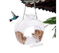 Bird Feeder for Window Acrylic Feeder with Perching Stand and Water Bowl Window Viewing Box for Finches, Cockatiels, Bluebirds, Parakeets | Indoor Outdoor Balcony Yard Backyard Bird Feeding
