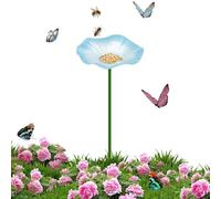 Bird Feeder Garden Stake - Flower Butterfly Waterer, Stable Outdoor Bee Bath Decor High Visibility Yard Backyard Base | Vibrant Courtyard Lawn Ornament For Patio, Flower Bed