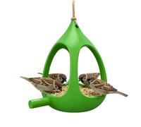 Bird Feeder - Hanging Seed Dispenser For Outdoor Feeding | Rainproof Large Capacity Container With Clear Viewing Body, Weather Guard Feeding Station For Patio Garden Balcony Backyard