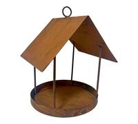 Bird Feeder House, Weather Resistant Canopy, Decorative Outdoor Feeding Bowl System Shelter, Wildlife Garden Attraction Food Station Kit, for Garden Deck Patio Backyard Yard House Bird Watching Use