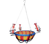 Bird Feeder Hummingbird, Leak Proof Flower Basket Hummingbird Feeder, Garden Backyard Decor, Resting Place with 3 Feeding Ports for Deck, Patio, Lawn, Outdoor Birdwatching