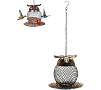 Bird Feeder, Metal Hanging Bird Feeder for Wild Birds in the Garden