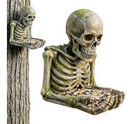 Bird Feeder Skull Design Shape Resin Waterproof Holder - Hangable Bird Feeder for Use | Durable Weather Resistant Resin Design System, Artistic Skull Structure Feature, Stable Seed Feeding Function
