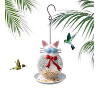 Bird Feeder - Squirrel Proof Cat Shape Metal Feeding Station, All-Weather Outdoor Wild Bird Feeder for Finch & Bluebird, Decorative Hanging Art for Garden, Backyard & Patio