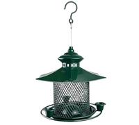 Bird Feeder Station - 3 Port Iron Feeder, Weatherproof Design with Hanging Use, Squirrel Proof Construction, Food Feeders, Feeding Tool for Providing Wild Hummingbirds Finch and Small Birds