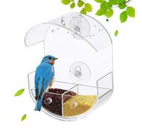 Bird Feeder Suction Cup Window, Clear Acrylic Birds Feeder, Leak-Proof Pet Food Box for Deck Patio, Garden and Balcony Observation, 7.87x5.91x4.33 inches, Transparent