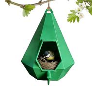 Bird Feeder - Teardrop Semi-Enclosed Habitat for Animal | Natural Woven Straw Hut with Hanging Loop & Weatherproof Conical for Wild Songbirds, Finches, Sparrows and Backyard Wildlife