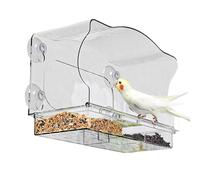Bird Feeders, Clear Finch Feeders, Acrylic Suction Cup Feeding Tray, Portable Compact Versatile Ideal for Birds watching Enthusiasts, Nature Lovers, Product Size: 9.65x6.5x4.33inc