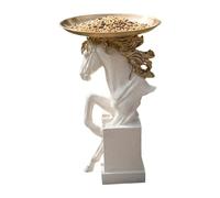 Bird Feeders For Outdoors-Horse-head Resin Bird Feeder,garden And Courtyard Decorative Ornament Horse Head Design Resin Feeding Tray - Outdoor B́ird Feeder Sculpture - For Porch Deck Balcony Garden