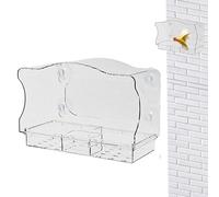 Bird Feeders Outdoors, Clear Finch Feeders, 9.65x6.5in Acrylic Suction Cup Feeding Tray, Easy to Clean Design, Weather Resistant for Birdwatching, Enthusiasts, Nature Lovers
