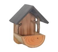 Bird Feeders Outdoors, Wall Mount Wooden, Balcony Bird Feeder, Weatherproof Natural Wood, Easy Attaching Installation, for Watching Viewing Feeding Food Pet Aviary Finch Inside Home Outdoor Garden