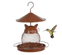 Bird Feeders Squirrel Proof, Metal Mesh Outdoor Feeder, Spill-Proof Finch Feeding Station, Watching Design 8.66x8.66x12.4 in for Garden, Backyard, Patio, Nature Observation