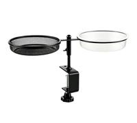 Bird Feeding Station - Iron, Adjustable Clamp Heavy Duty | 2 In 1 Bath Dual-Function, Wild Bird Feeding Station For Hummingbird, Oriole, Bluebird, Patio, Porch, Deck, Yard