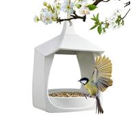 Bird Feeding Station, Small Open Feeder, Weatherproof Decor Gear with Smart Style, Utility Aid for Daily Care, Feed Mate, Yard Aid for Garden Deck Patio Fence Railing Tree Window 3.54*3.54*5.12inch
