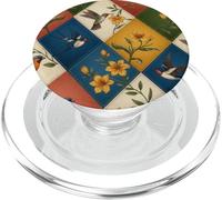 Bird Flowers pattern Cute Nature Design PopSockets PopGrip per MagSafe