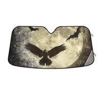 Bird Flying by Moon Halloween Night Sun Protection Parasole per auto Parabrezza accesorio para Autos Interior