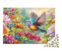 Bird Flying Over Berry Branches Puzzle Da 1000 Pezzi Colorful Birds Ideale Per Il Piacere Familiare, Adulti E Bambini 70x50cm/1000pcs