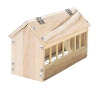 Bird Food Dispenser, Wooden Poultry Trough, 15,75 x 5,12 x 5,51 pollici, Thick Statable Structure, House-Style Anti-Spill Design, piccione Feeder for Chickens, Ducks, Backyard Feeding