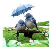 Bird Garden Stake, Blue Bird with Umbrella Acrylic Garden 2Ds Flat Design, Plant Pot Stick Art Decoration, Ground Insert for Outdoor Home Spring Porch, 120g, 30x12cm