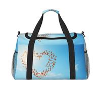 Bird Love Heart Art3 stampa bagaglio a mano per donne uomini borsa a tracolla weekender per yoga viaggio must-have, nero, Taglia unica