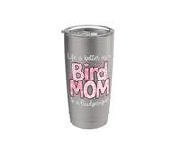 Bird Mom Life is Better With Budgerigar Parrocchetto Proprietario Bicchiere termico in acciaio inox doppia parete
