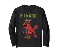 Bird Nerd Red Cardinal Birdwatching Birdwatching Birders Maglia a Manica