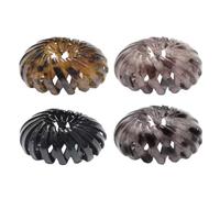 Bird Nest Clip, Ponytail Holder, 4 Pieces Hair Ties, Adjustable Grip Lightweight Fashionable Easy Use Flexible Gentle Hold Secure Fit Strong Clasp, Hair Bun Set for Women Girls Outdoor Indoor
