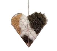 Bird Nesting Heart, Metal Hanging Ornament, Elegant Garden Gadget, Nesting Material Holder, for Garden Patio Courtyard Backyard Park Homeowners Gardeners Outdoor Decoration Wildlife Support Habitat