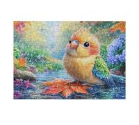 Bird on Maple Leaf in Rain Puzzle 300 Pezzi Sfida Impossibile Difficile Rompicapo Per Adulti Amanti Del Puzzle Rilassamento E Stimolo Intellettuale Regalo Lui 300 PCS