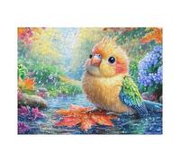 Bird on Maple Leaf in Rain Puzzle 500 Pezzi Creativo Rompicapo Educativo Per Ragazzi Intelligenza E Creatività Idea Regalo Natale Per Figlio E Cugini 500 PCS