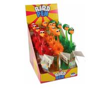 Bird Pen, Penne a Forma di Uccello, Colorate e Divertenti, con Gustose Caramelle Tutti Frutti all' Interno | Espositore da 12pz