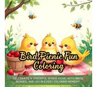 Bird Picnic Fun Coloring: Celebrate a cheerful spring picnic with birds, berries, and joy in every coloring moment.
