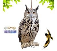 Bird Respel Scarecrow - Gufo Decoys Per Spaventare Gli Uccelli | Ciondolo Decorativo Di Owl Scarecrow | 60 Cm*23,6 Pollici Corda 60 Cm Nastro | Dispositivo Decorativo Per Uccelli Finti Impermeabili Pe
