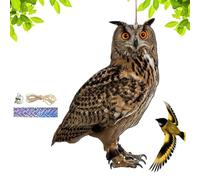Bird Respel Scarecrow - Gufo Decoys Per Spaventare Gli Uccelli | Ciondolo Decorativo Di Owl Scarecrow | 60 Cm*23,6 Pollici Corda 60 Cm Nastro | Dispositivo Decorativo Per Uccelli Finti Impermeabili Pe