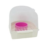 Bird Shower - Mangiatoia trasparente estraibile, vasca da bagno per parrocchetti, per animali domestici, fringuelli, monaci e pappagalli, per interni ed esterni, casa, giardino esterno