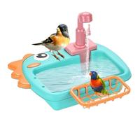 Bird Shower, Pet Bathtub Bowl, Automatic Bird Bath,11.61x9.25x7.48 Inches, Built in Faucet Design with Water Circulation System, Fun Cleaning Station for Garden Balcony Backyard Patio Indoor Use