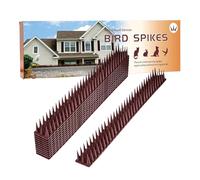Bird Spikes, 12 Pieces Strips, Cuttable Animal Stopper, Defender Guard Tool for Pigeons Squirrels Raccoons Outdoor Indoor Yard Garden Balcony Property Protection Use, 4.13x1.85x17.13 Inches