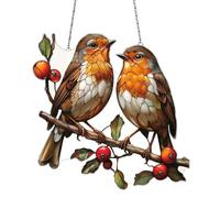 Bird Sun Catcher, Stained Acrylic Window Panel, 7,87 x 7,87 pollici, Multicolor Home Wall Dangling Decoration, Stylish Light Reflection, Ideal for Patio, Garden, Indoor/Outdoor