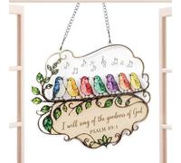 Bird Suncatcher Bible Verse - Stained Songbird Sun Catcher