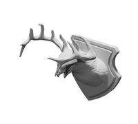 Bird Wall Trophy with Antlers - Modern 3D Home Decor Art Sculpture