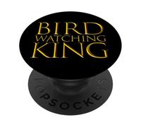 Bird Watching King Expert Bird Spotter Birding Dads PopSockets PopGrip Adesivo