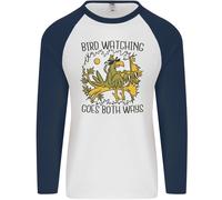 Bird Watching VA Entrambi Modi Divertente Uomo L/S Baseball T-Shirt
