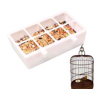 Bird Water Feeder, 8-Grid Gage Water Dispenser, Convenient Morning Feeding Design, Sturdy Parrot Supplies and Birds Feeders Station for Courtyard, Balcony, Wall, Yard, White