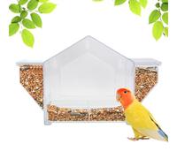 Bird Window Feeder, Clear Window Parrot, 13,39 x 8,07 in Feeders Spacious Design, Bird Feeding House, Autentico materiale acrilico per macaws, Parrot, Sparrow, Parakeet, Outdoor Viewing