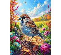 Bird with Red Berries on A Branch Puzzle 1000 Pezzi Idea Regalo Compleanno Originale Scenery Science Fiction Rompicapo Premium Rilassamento E Divertimento Regalo Per Tutti 1000 PCS