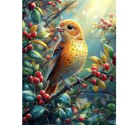 Bird with Red Berries on A Branch Puzzle 500 Pezzi Per Lui Amici E Colleghi Scenery Science Fiction Rompicapo Sfida Impossibile Giochi Da Tavolo Serate in Gruppo Regalo Natale 2025 500 PCS