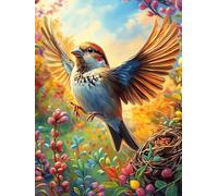 Bird with Spread Wings in A Magical Garden Puzzle 500 Pezzi Rompicapo Rilassante Premium Wildlife Plant Antistress Naturale Attività Per Il Benessere Regalo Per Chi Lavora Molto 500 PCS
